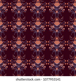 Oriental seamless classic pattern. Regular order. Damask, indian, arabesque ethnic style.