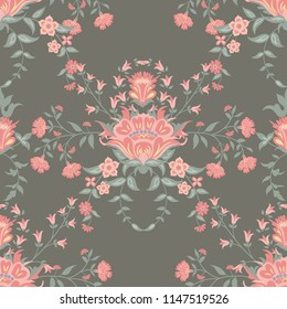 Oriental seamless classic pattern. Regular order. Damask, indian, arabesque ethnic style.