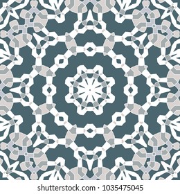 Oriental seamless geometric fabric pattern. Ethnicity ornament. Ornamental background, texture, tiled. Floral elements, mandala decor. Arabic, Islamic, moroccan, asian, indian native african motifs.