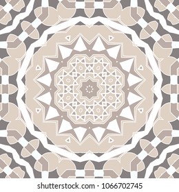 Oriental seamless geometric fabric pattern. Ethnicity ornament. Ornamental background, texture, tiled. Floral elements, mandala decor. Arabic, Islamic, moroccan, asian, indian native african motifs.