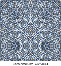 Oriental seamless geometric fabric pattern. Ethnicity ornament. Ornamental background, texture, tiled. Floral elements, mandala decor. Arabic, Islamic, moroccan, asian, indian native african motifs.
