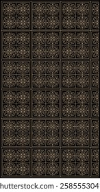 Oriental seamless geometric pattern with golden arabic and islamic ornament on black background. Arabic geometric ornament for background. Vector ilustration. 