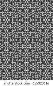 oriental seamless geometric pattern. vector illustration. dark grey color