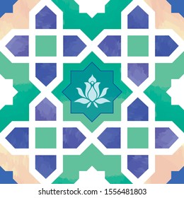 oriental seamless geometrical tile ornament