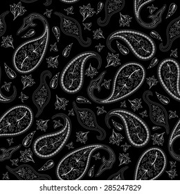 Oriental seamless paisley vector pattern.  For easy making seamless pattern just drag all group into swatches bar, and use it for filling any contours.