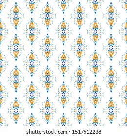 Oriental seamless pattern with arabesque and floral elements. Vector illustration