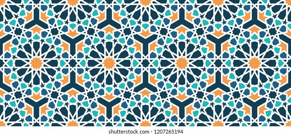 Oriental, seamless pattern for decoration of various designs. Illustration used for the Eastern architecture, holiday cards, or fabrics and many other things.