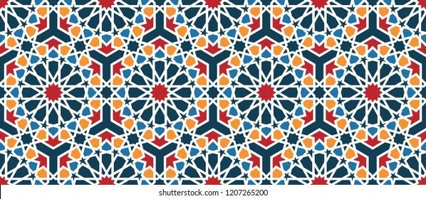 Oriental, seamless pattern for decoration of various designs. Illustration used for the Eastern architecture, holiday cards, or fabrics and many other things.