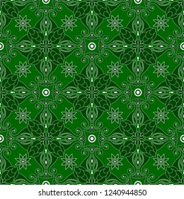 Oriental seamless pattern  for design of fabric, wallpaper, template cards,wrapping paper, carpet. Hand drawn background. Vector illustration.