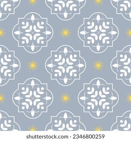 oriental seamless pattern geometric blue