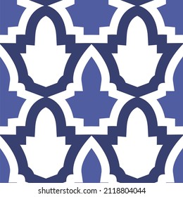 Oriental seamless pattern in mosaic ethnic style.Vintage Background Traditional Ottoman motifs.Vector illustration