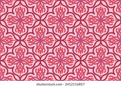 oriental seamless pattern with pink color. suitable for tile, textile, background, wall decor and other