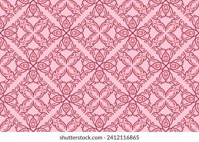 patrón oriental sin costuras de color rosa. adecuado para tejas, textiles, fondo, decoración de pared y otros
