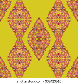 Oriental seamless pattern. Repeating ornament in bright colors. Vector illustration