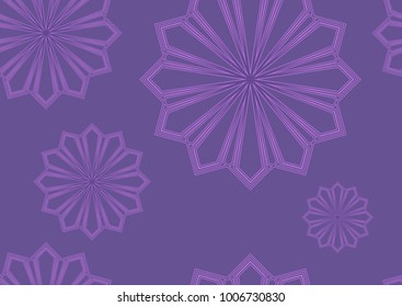 Oriental seamless pattern with stars flowers mandalas in 2018 color ultraviolet