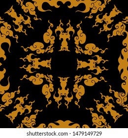 Oriental seamless pattern with traditional asian clouds.Buddhism style.