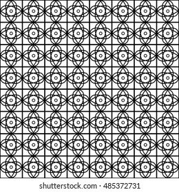 Oriental seamless pattern vector. Islamic pattern. Black geometric shapes on white background