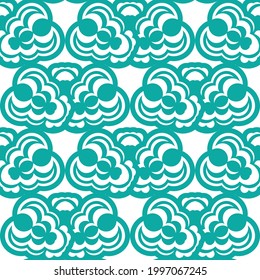 Oriental seamless vector background. Baby blue floral element. Graphic ornament for wallpaper, fabric, packaging, wrapping. Oriental floral ornament.