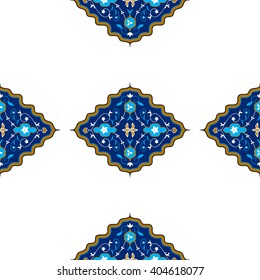 Oriental seamless vector pattern with damask, arabesque and floral elements