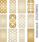 Oriental seamless vector patterns set. Arabic geometric ornament for background
