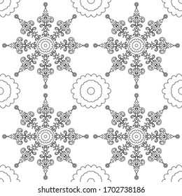 oriental seamless vintage mandala pattern. endless texture with floral elements. hand drawn pattern for textile, tile, wallpaper etc. indian, persian, islamic motifs.