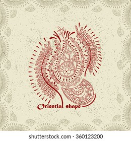 Oriental shape for mehndi art and  patterns