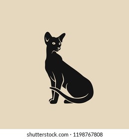 Oriental shorthair cat - isolated vector illustration