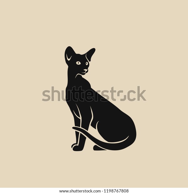 Oriental Shorthair Cat Isolated Vector Illustration Stock Vector