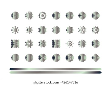 Oriental silver pattern. Abstract art silver ornament.