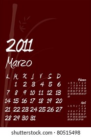 Oriental spanish calendar March 2011