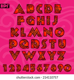 Oriental style alphabet