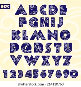 Oriental style alphabet