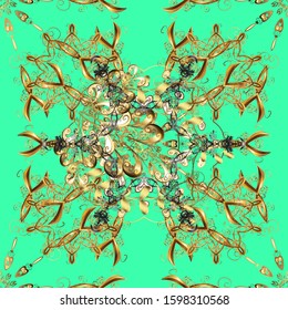 Oriental style arabesques. Textured curls. Openwork weaving delicate, nice background. Brilliant lace, stylized flowers. Seamless.