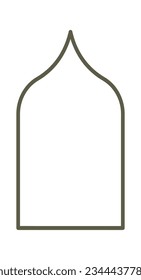 Oriental Style Arch Frame Vector Illustration
