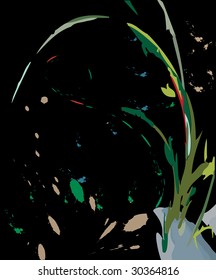 oriental style background in watercolor - vector eps 10, transparencies