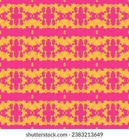 Oriental style damask floral tile modern lux fabric design textile swatch ladies dress, man shirt all over print block.  Hand drawn seamless abstract pattern from tiles.