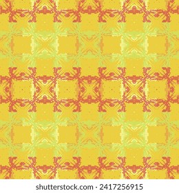 Oriental style damask floral tile modern lux fabric design textile swatch ladies dress, man shirt all over print block.  Hand drawn seamless abstract pattern from tiles.