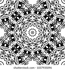Oriental style in decorative pattern. Color in book page. Mandala. It is Vector illustrations.