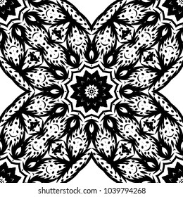 Oriental style in decorative pattern. Color in book page. Mandala. It is Vector illustrations.
