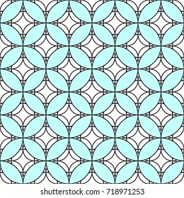 Oriental style design with circles and diamonds. Seamless vector pattern