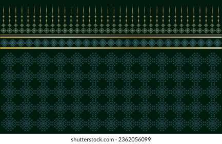 Oriental style ethnic pattern green background Abstract vector illustration design For printing on fabric surfaces, wrapping paper, decorations or carpets.