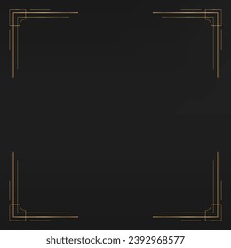 Diseño de esquina de línea dorada de estilo oriental en segundo plano