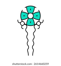 oriental style hair pin line icon vector. oriental style hair pin sign. isolated symbol illustration