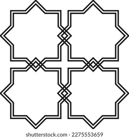 Islamische Fenster im orientalischen Stil, Architekturdesign-Elemente für Muslimurlaub, Rmadan