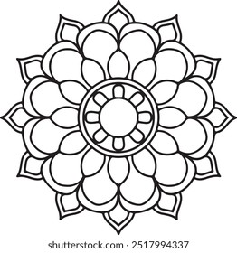 oriental style mandala design,simple and easy mandala art