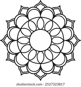 Diseño de mandala de estilo oriental, diseño de arte de mandala simple y fácil.