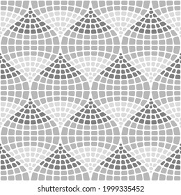 An oriental style mosaic pattern. Neutral calm shades of gray. An ornament for interior design, kitchen, bathroom tiles, living room or home and garden accessories. Vector illustration.