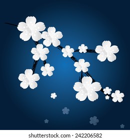 Oriental style painting, plum blossom in spring