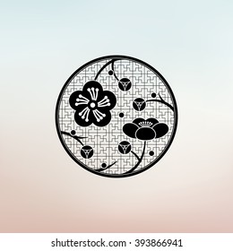 Oriental style pattern plum blossom, cherry blossom