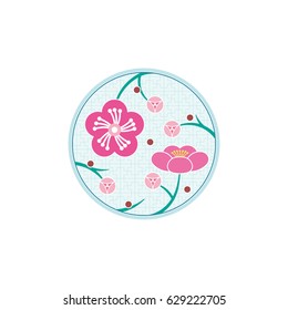 Oriental style pattern plum blossom, cherry blossom